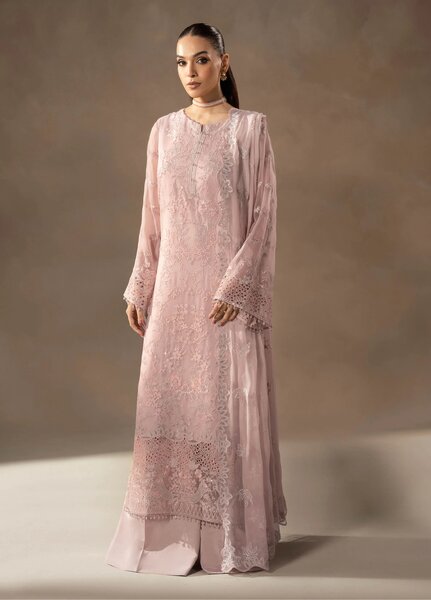 Afsanah by Lavish Premium Unstitched Chiffon Embroidered Suits 3 Piece LV25AC BLUSH PETAL-10 - Festive Collection