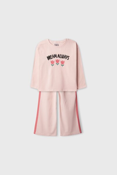 Girls Powder Pink Dreamy Co-ord Set
