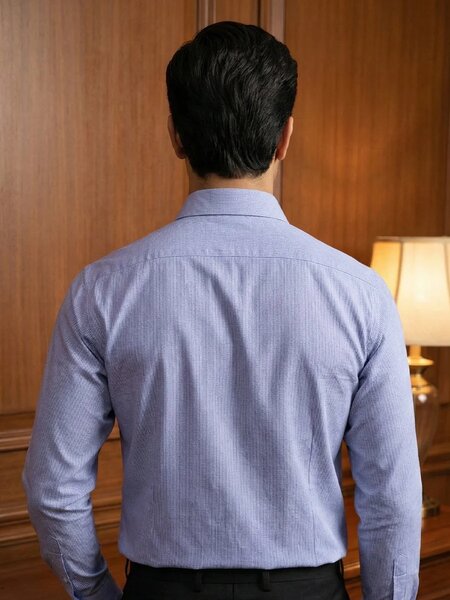 Blue Striped, Elite Edition, Cutaway Collar Men’s Formal Shirt (FS-2781)