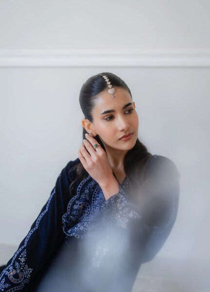 Atelier Velours by Rashid Textiles RTW Embroidered Velvet 3 Piece Suit RT26RAV Midnight - Festive Collection