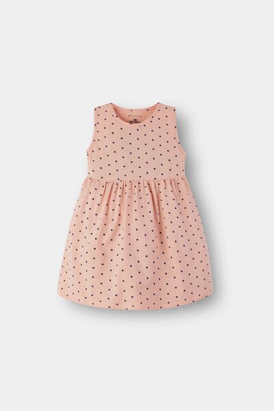 Peach Polka Dot Jersey Frock