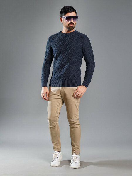 Light Blue Cable Knit Sweater (CKS-004)