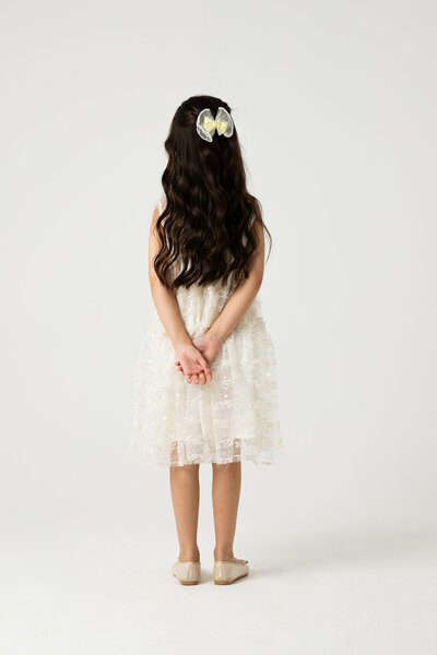 White & Gold Party Dress