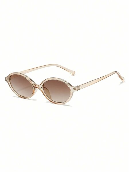 Shein - 1 Pair Women s Retro Oval PC Frame Fashion Glasses