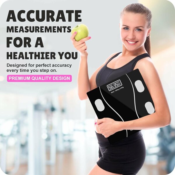 Home.Co - Digital Body Weight Scale (180Kg Max Capacity) - USB Charging/Battery