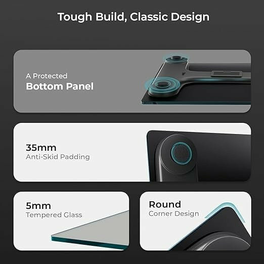 Home.Co - Digital Body Weight Scale (180Kg Max Capacity) - USB Charging/Battery