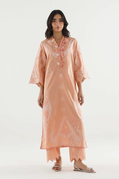 Stitched Embroidered Lawn Shirt+ Culotte