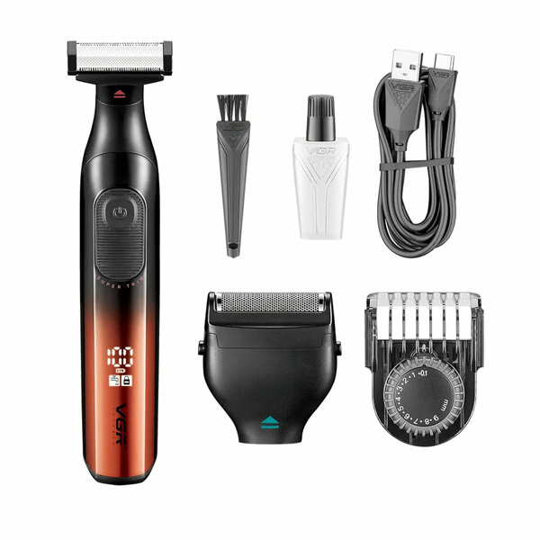 VGR - V-361 Professional 2-in-1 Body Trimmer for Men with Dual-Sided Blade & Foil Shaver