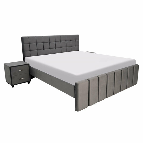 Nimoy King/Queen Size Bed with 2 Side Tables
