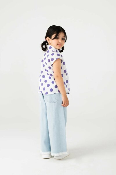White Polka Dot Cotton Top