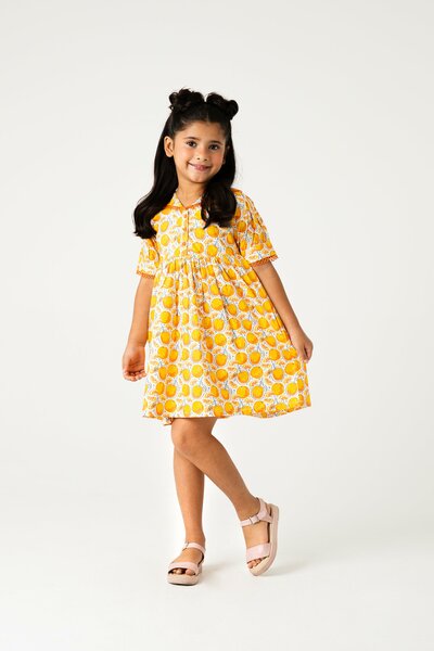 Citrus Garden Cotton Dress