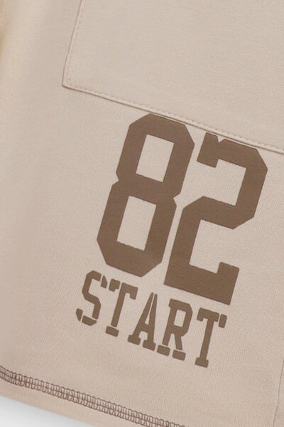 Boys Beige Athletic Terry Shorts