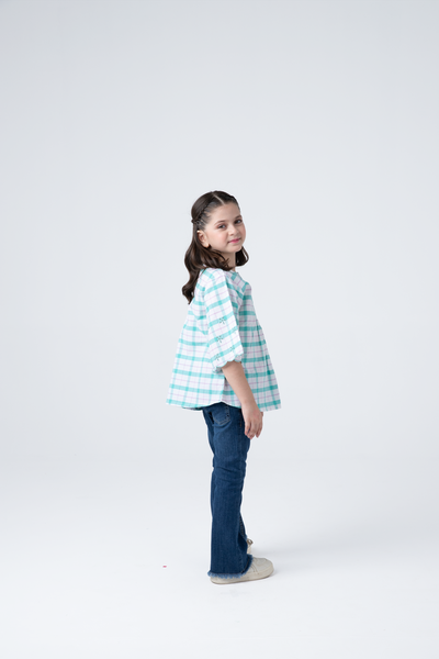 White Plaid Top
