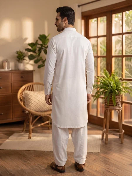 Off White Designer Shalwar Kameez (SK-738)