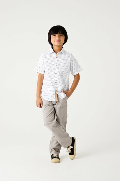 Boys Classic Dot Cotton Shirt