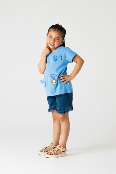 Indigo Daisy Bow Tee