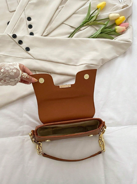 Shein - Minimalist Casual Chain Underarm Bag Women Small Square Shoulder Bag