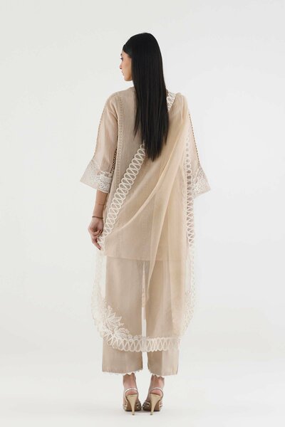 Stitched Embroidered Muzlin Suit