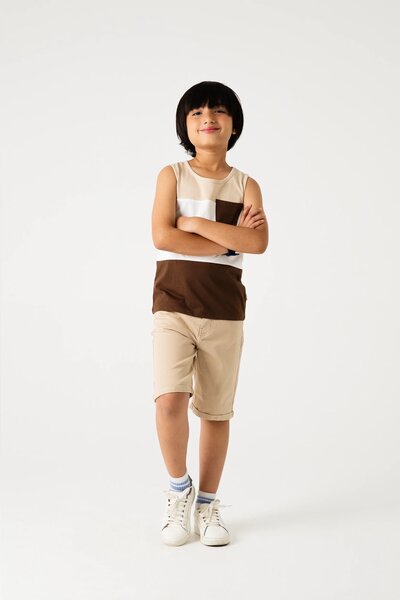 Boys Nude Blocks Tank Tops
