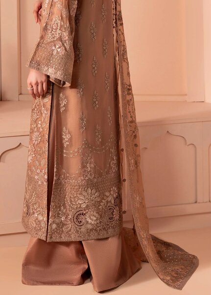 Murawwat by Lavish Premium Unstitched Luxury Chiffon Embroidered 3 peice LV25MC M-03 Rosy Nectar - Formals Collection