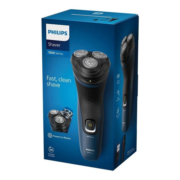 Philips S1151/00 1000 Series Wet & Dry Electric Shaver | Cordless Rotary Shaver for Comfortable Daily Shaving