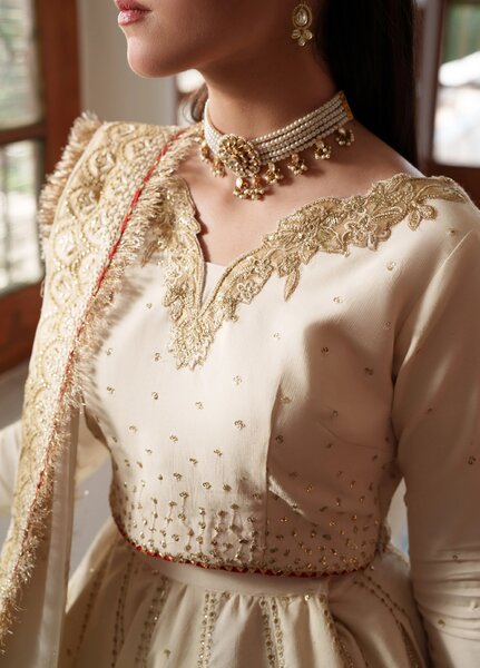 Shagun by Neeshay Unstitched Embroidered Raw Silk 2 Piece Suit NSH26US Zohravar - Festive Collection