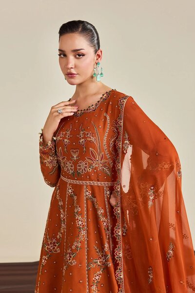 Dhaagay by Alizeh Fashion Unstitched Embroidered Chiffon 3 Piece Suit AF26UCD AF-DHG-5048 Zumar - Festive Collection