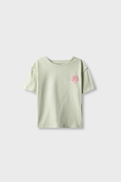 Girls Pistachio Love Drop Tee