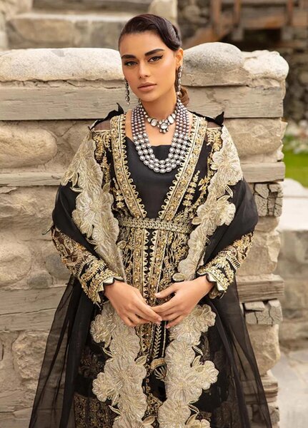 Marwa By Maryam Hussain Embroidered Organza Suits Unstitched 4 Piece MH23MW Husn - Luxury Formal Collection