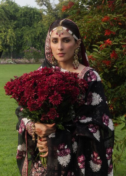 The Doll House by Hussain Rehar Unstitched Embroidered Korean Silk 3 Piece Suit HR26UDH Shahnoor D-876 - Wedding Collection