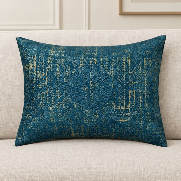 Balsam Cushion Cover with Midnight Marrakech Screenprint 12x18
