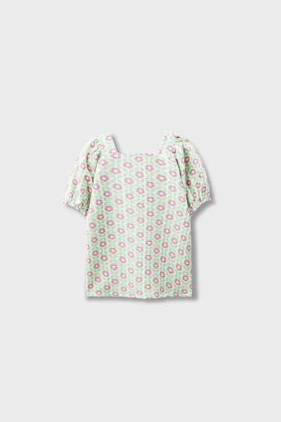 Floral Printed Puff Sleeves Top