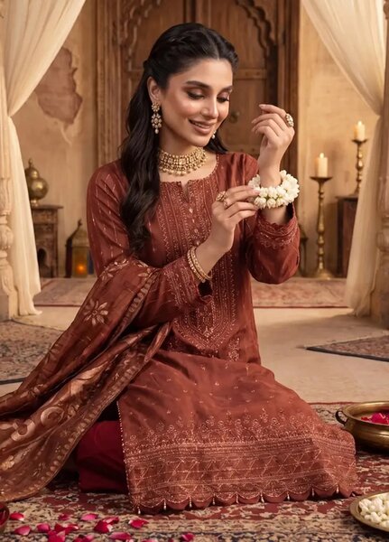 Salitex Women Unstitched Embroidered Cotton Net 3 Piece Suit SUNS8NO501 Festive Collection