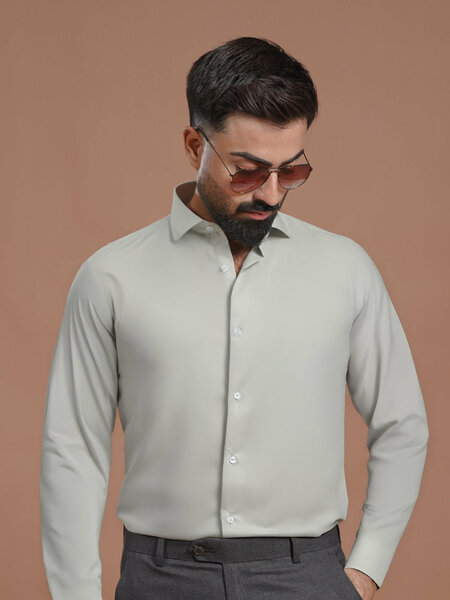 Grey Plain, Cutaway Collar, Elite Edition, Men’s Formal Shirt (FS-2474)