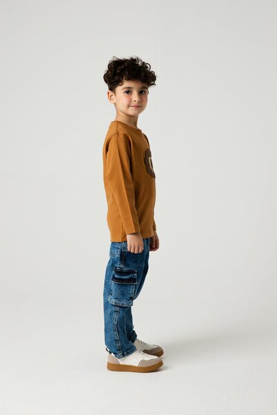Boys Little Roar Brown Graphic Tee