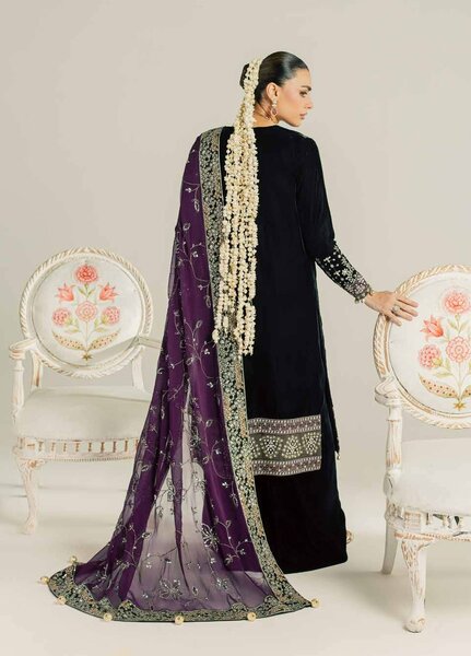 Maya by Nureh Unstitched Embroidered Velvet 3 Piece Suit NU26UMV NW-136 - Wedding Collection