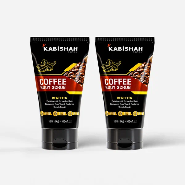Coffee Body Scrub Pack of 2 - Exfoliates, Removes Tan & Reduces Stretch Marks