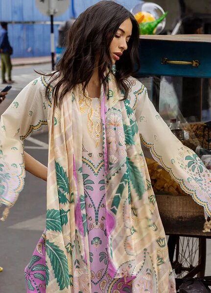 Mushq Embroidered Lawn Suits Unstitched 3 Piece MQ25LD D-4A Valeria - Summer Collection
