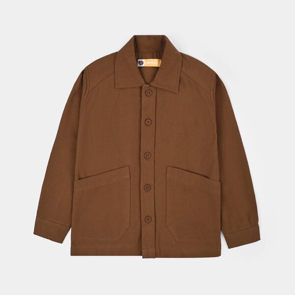Boys Cotton Twill Shirt (Sepia) - BROWN