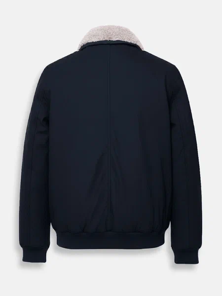 Brumano Mens RTW Solids Cotton Jacket Navy Blue Aviator Jacket Winter Collection