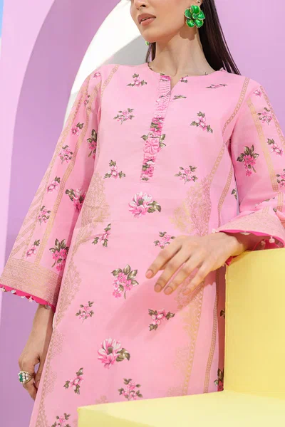 2 Piece Gold Printed Lawn Suit