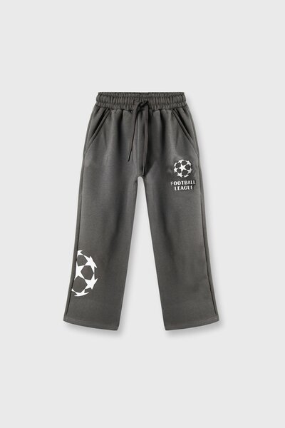 Boys Charcoal Goal Straight Trousers