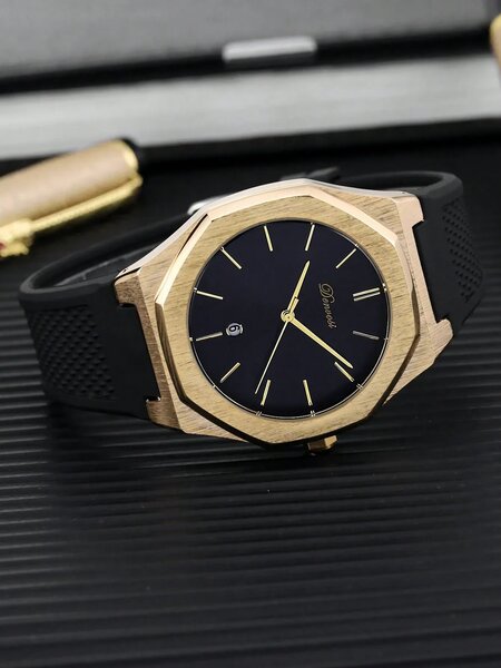 Shein - Classic Casual Quartz Men's Octagonal Quartz Watch