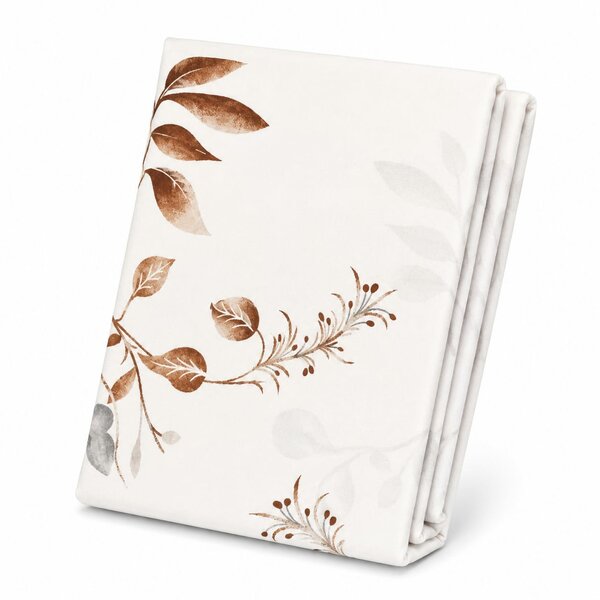 Brown Florals Double Bed Sheet 96x102"