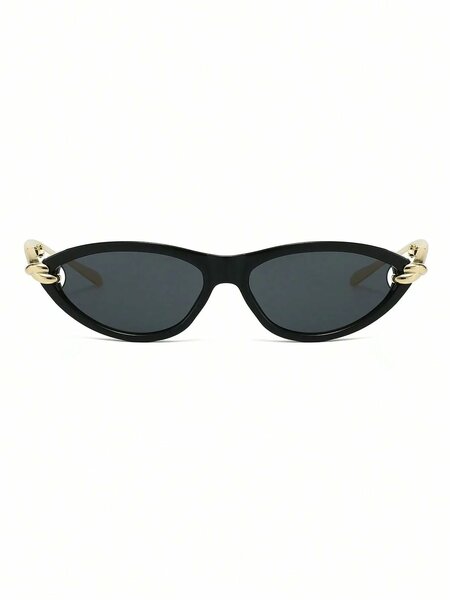 Shein - 1 Pair Womens Black Cat Eye Hollow PC Frame