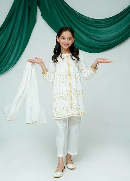 Senorita Girls RTW Printed Cotton 3 Piece Suit KBD-03513 - Casual Collection