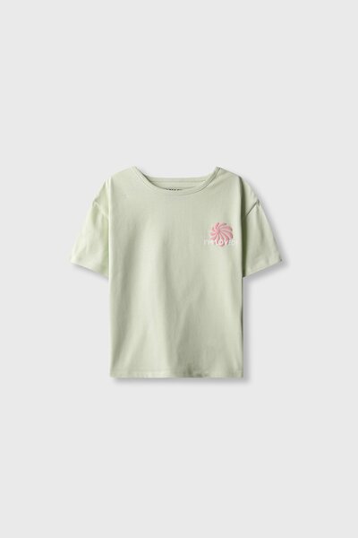 Girls Pistachio Love Drop Tee