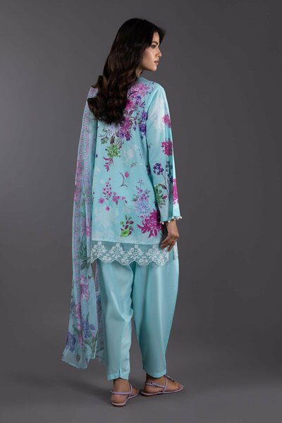 Stitched Dyed Lawn Shalwar