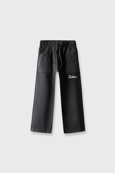 Boys Signature Black Terry Trousers