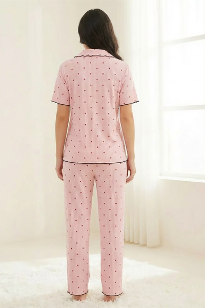 BLS - Pajama set -  Short sleeves with long pants - Pink